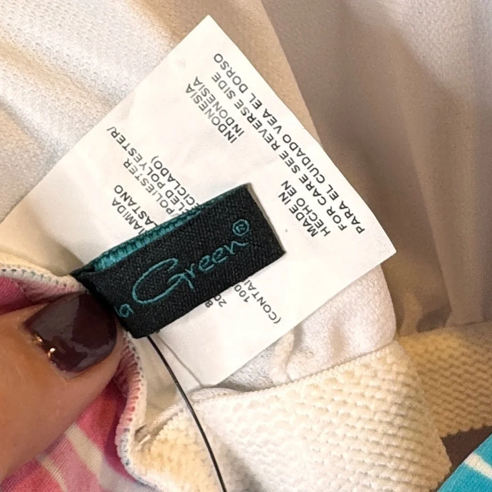Aqua Green V Neck One Piece Tummy Control  NWT Medium Adjustable Straps